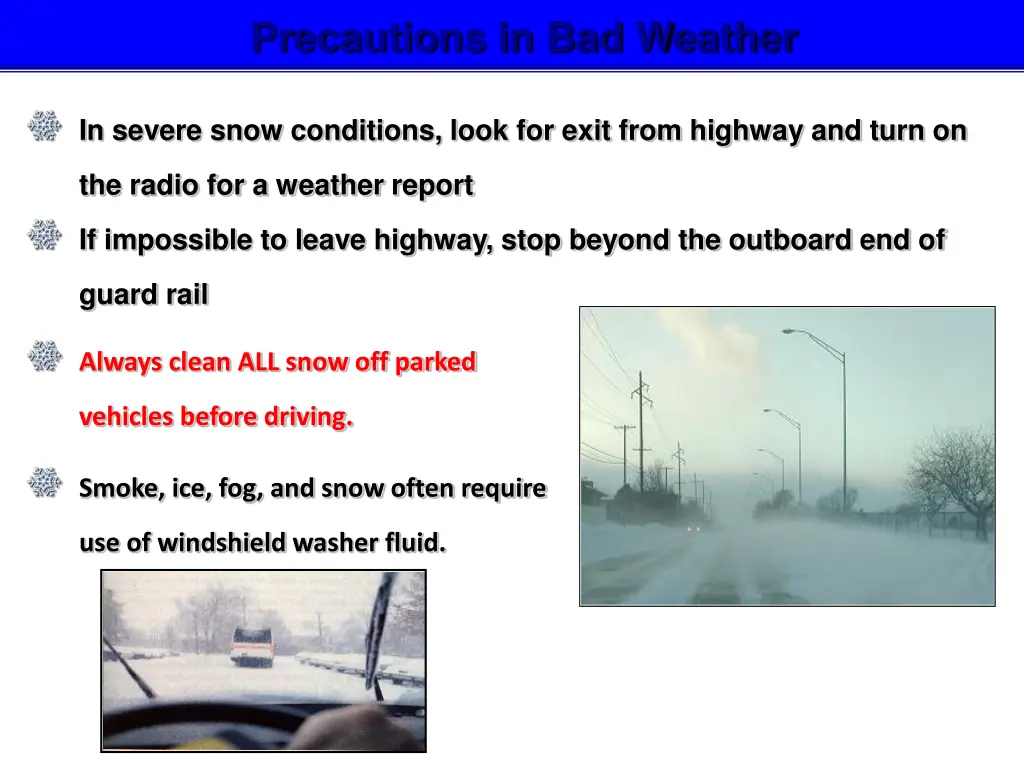 precautions in bad weather 1