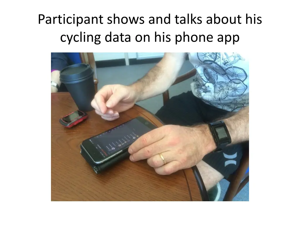 participant shows and talks about his cycling