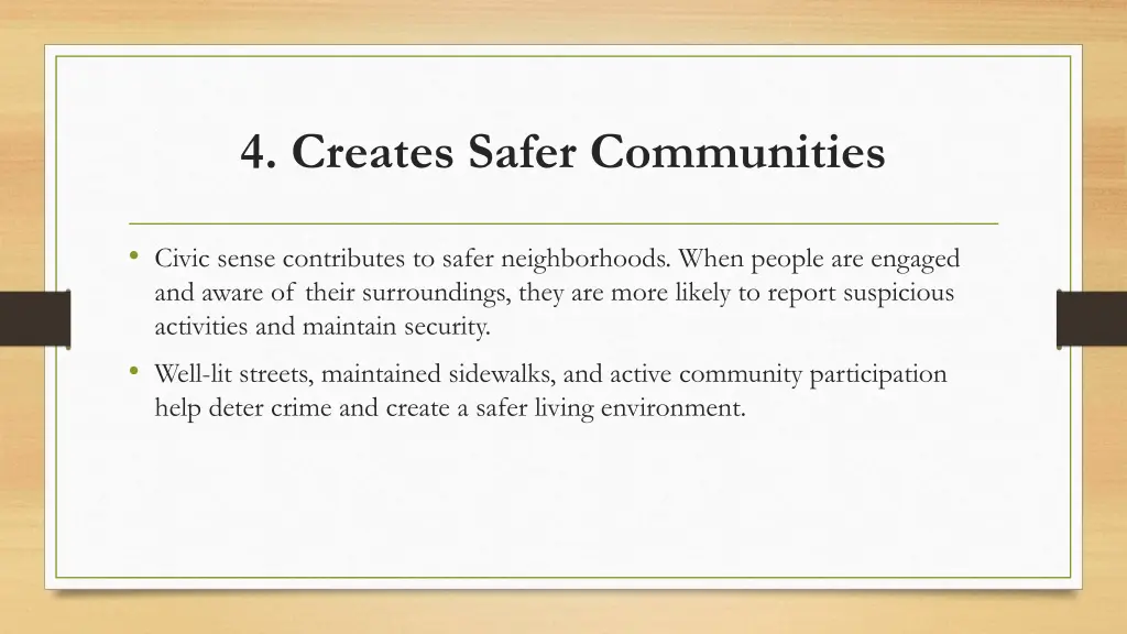 4 creates safer communities