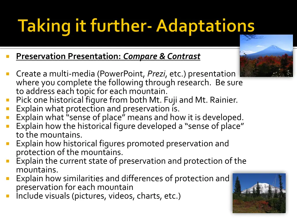 preservation presentation compare contrast