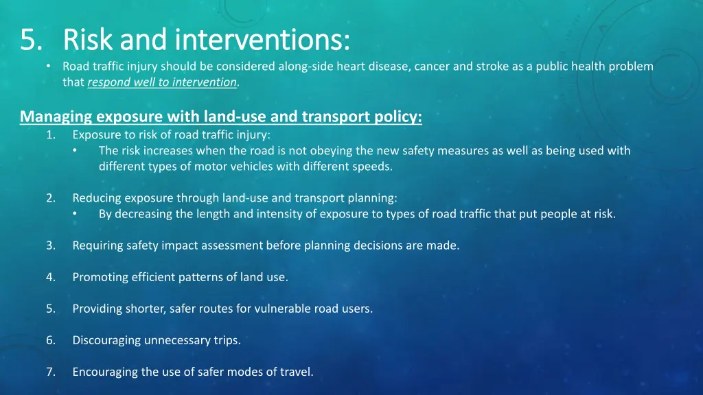 5 5 risk and interventions risk and interventions