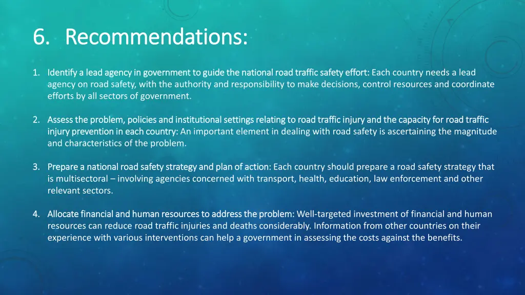 6 6 recommendations recommendations