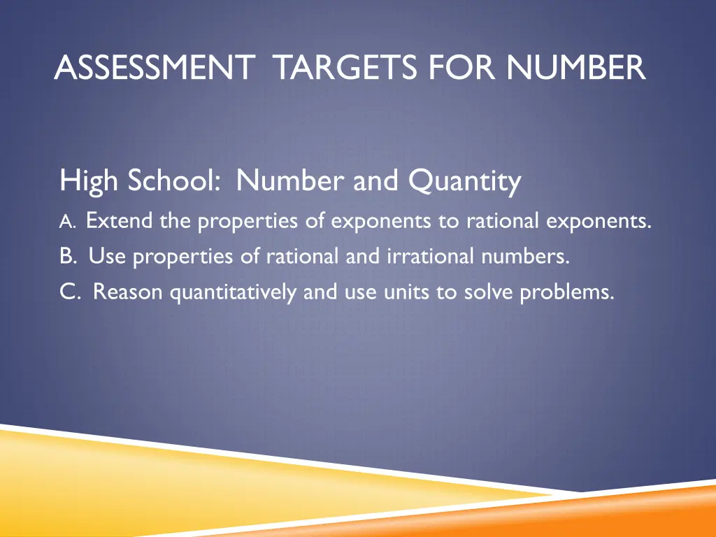 assessment targets for number 2