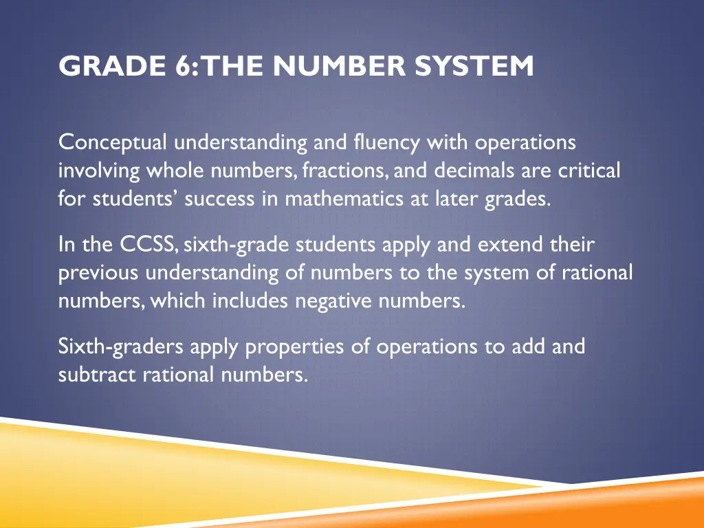 grade 6 the number system