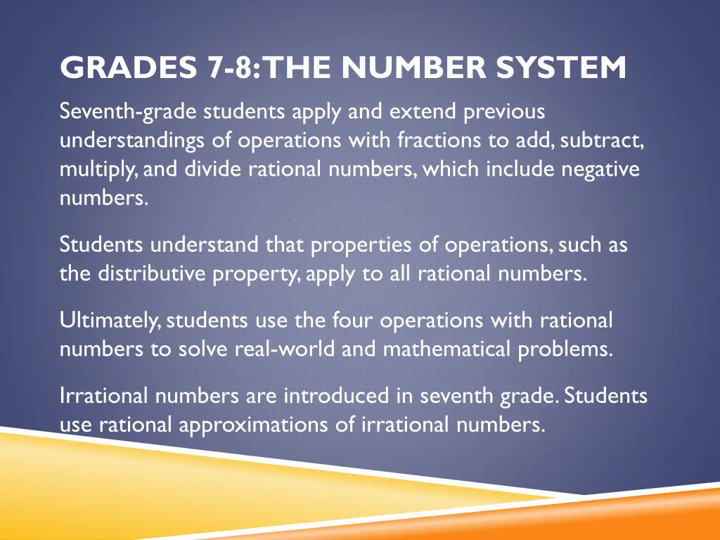 grades 7 8 the number system seventh grade