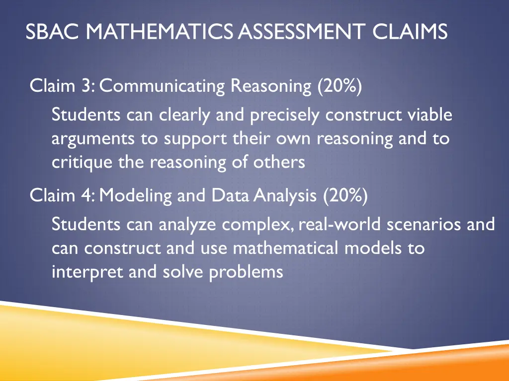 sbac mathematics assessment claims 1