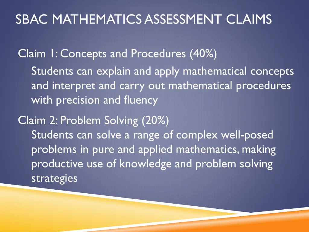 sbac mathematics assessment claims