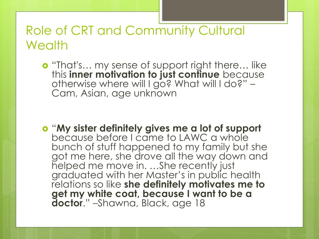 role of crt and community cultural wealth