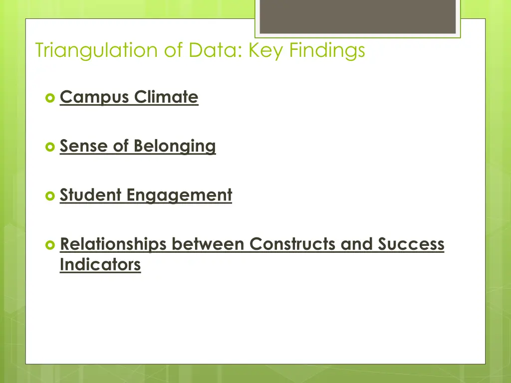 triangulation of data key findings