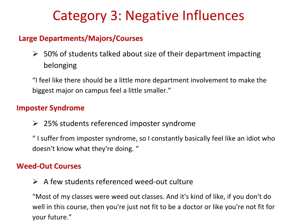 category 3 negative influences