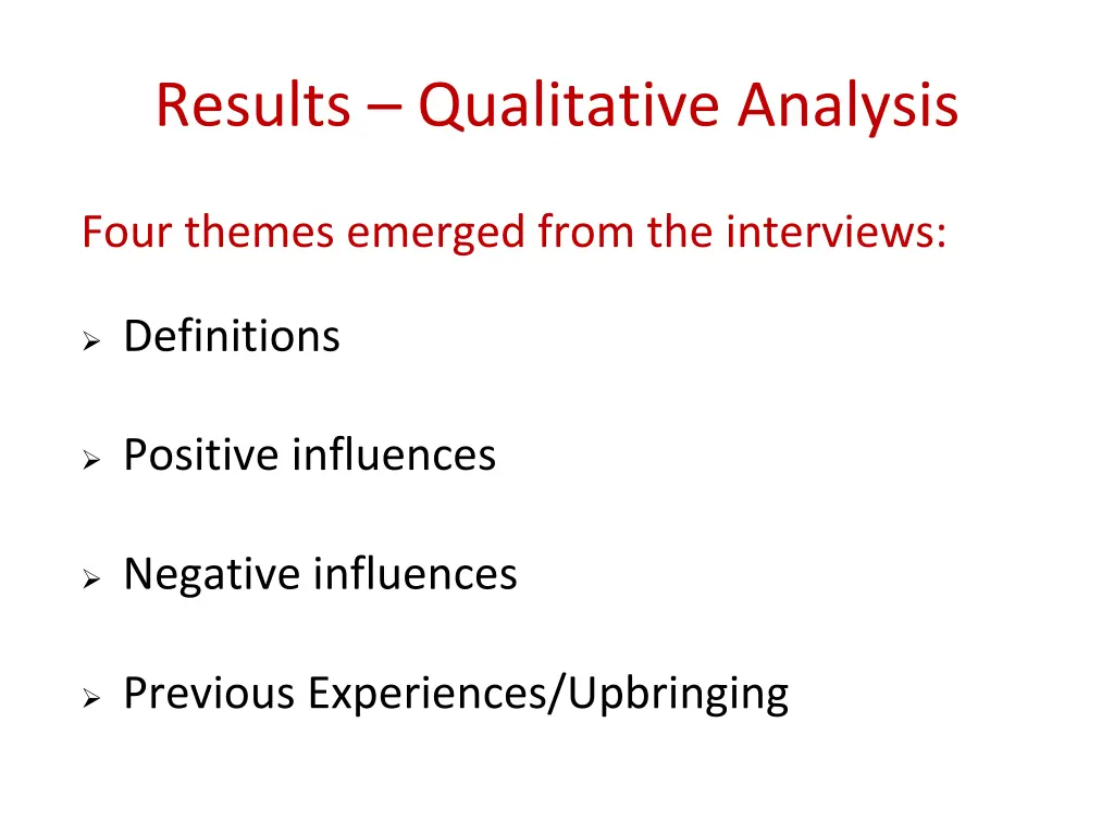 results qualitative analysis