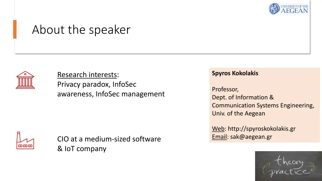 about the speaker