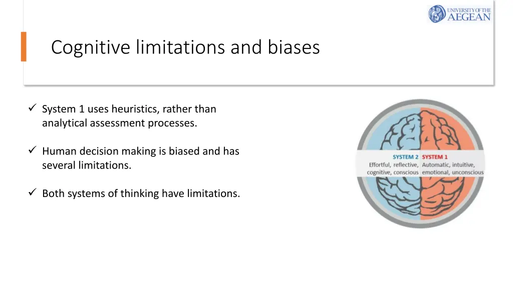 cognitive limitations and biases