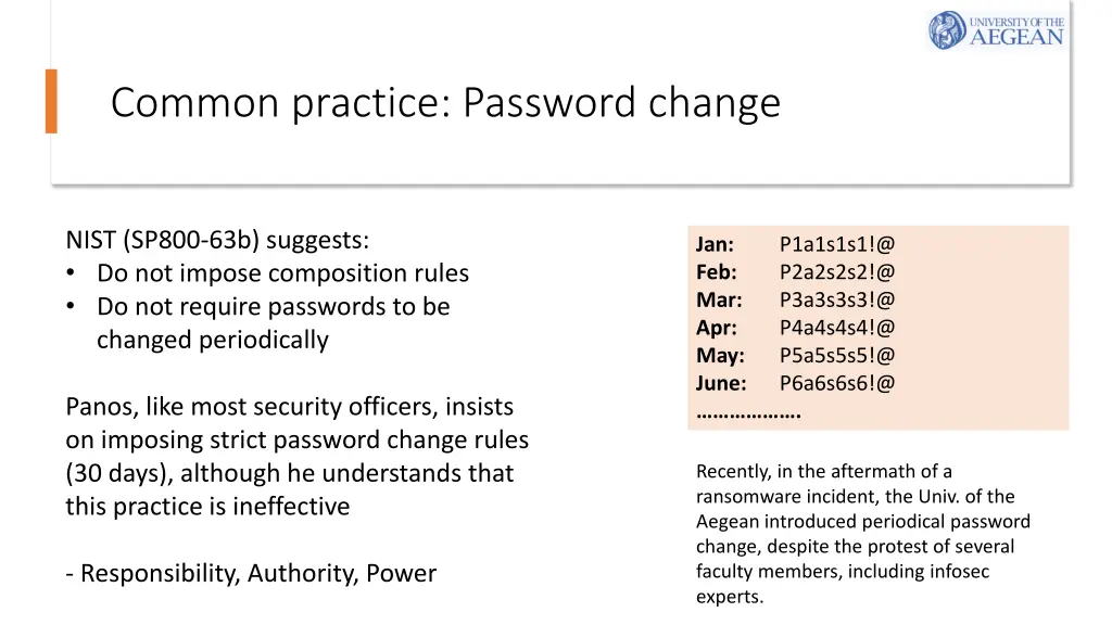 common practice password change