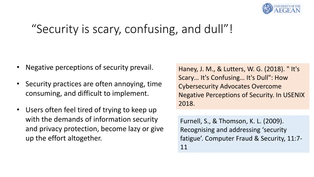 security is scary confusing and dull