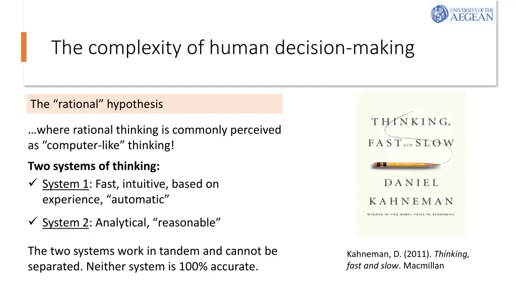 the complexity of human decision making