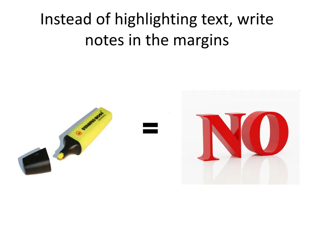 instead of highlighting text write notes