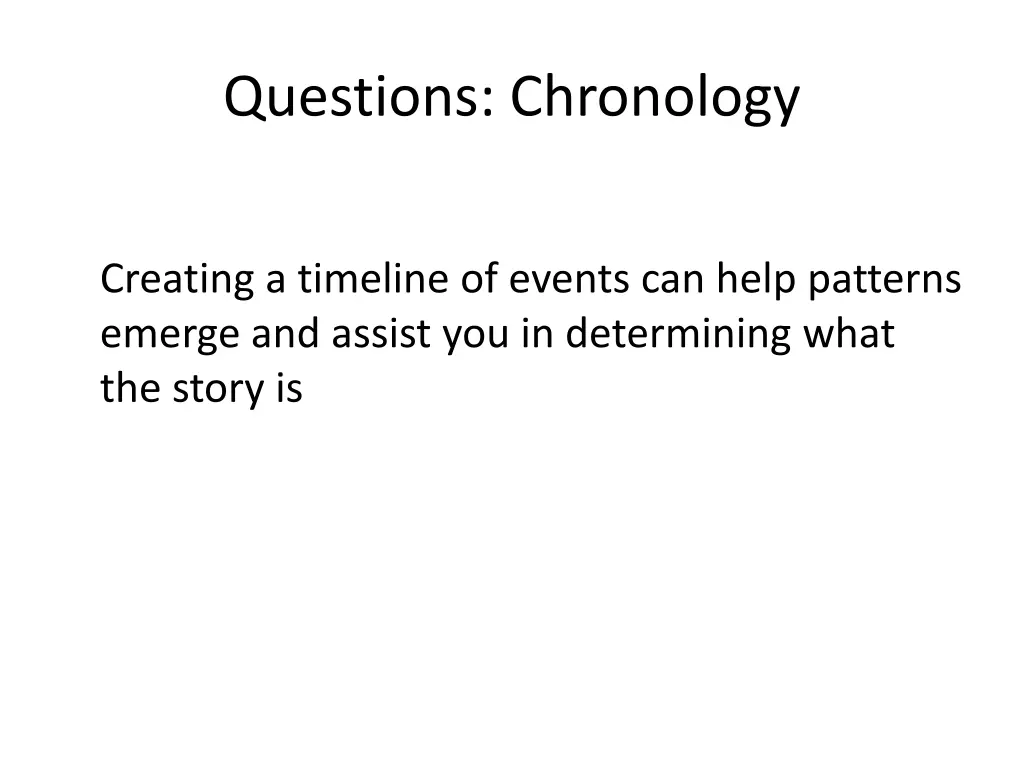 questions chronology