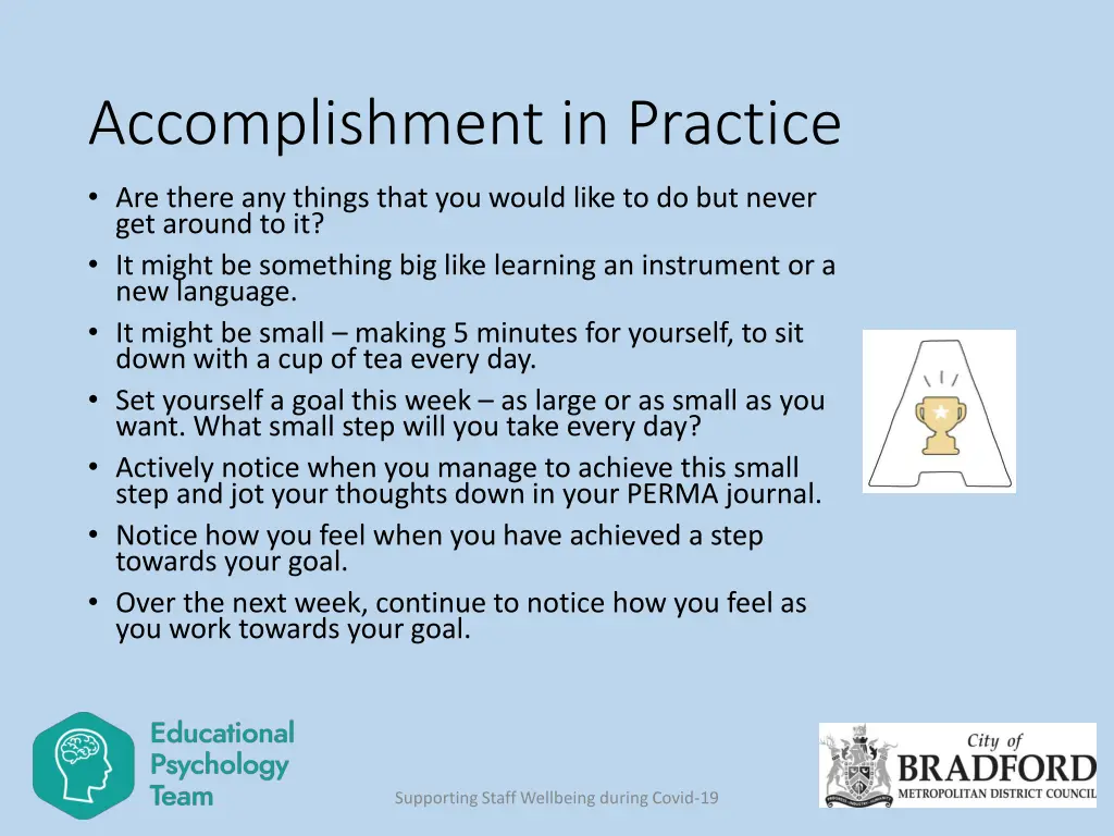 accomplishment in practice