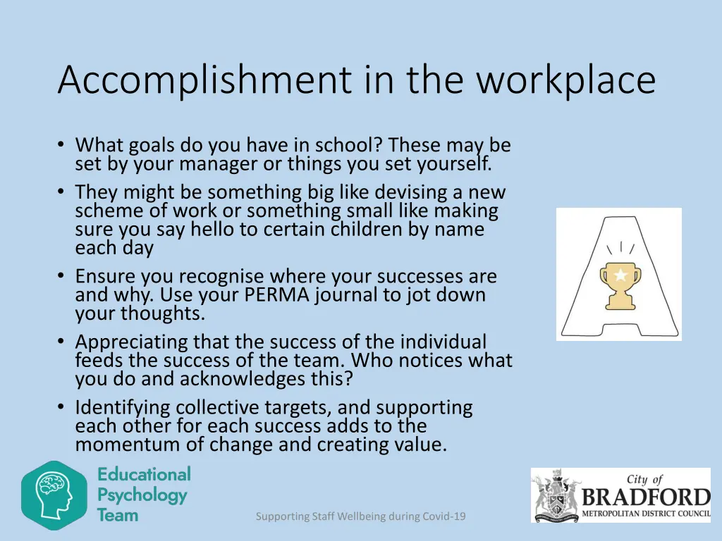 accomplishment in the workplace