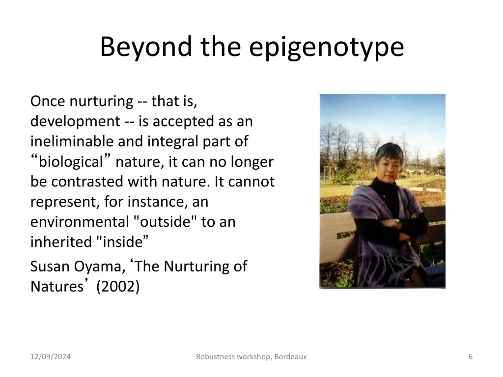 beyond the epigenotype