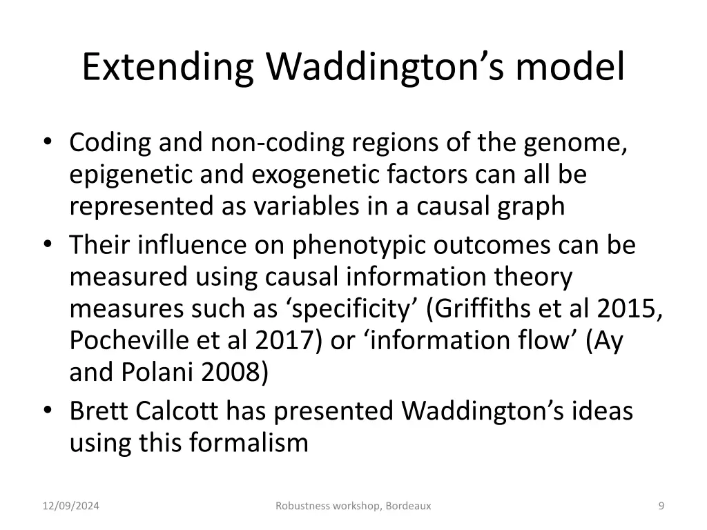 extending waddington s model