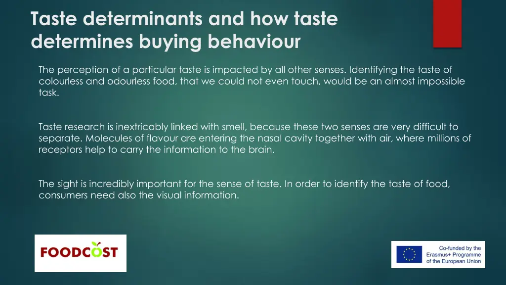 taste determinants and how taste determines 1