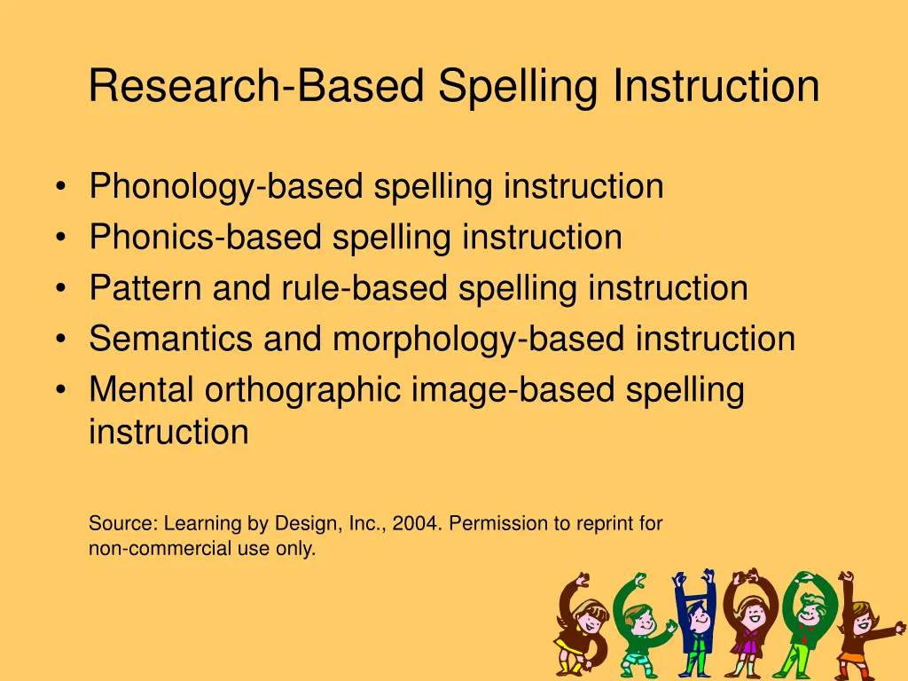 research based spelling instruction