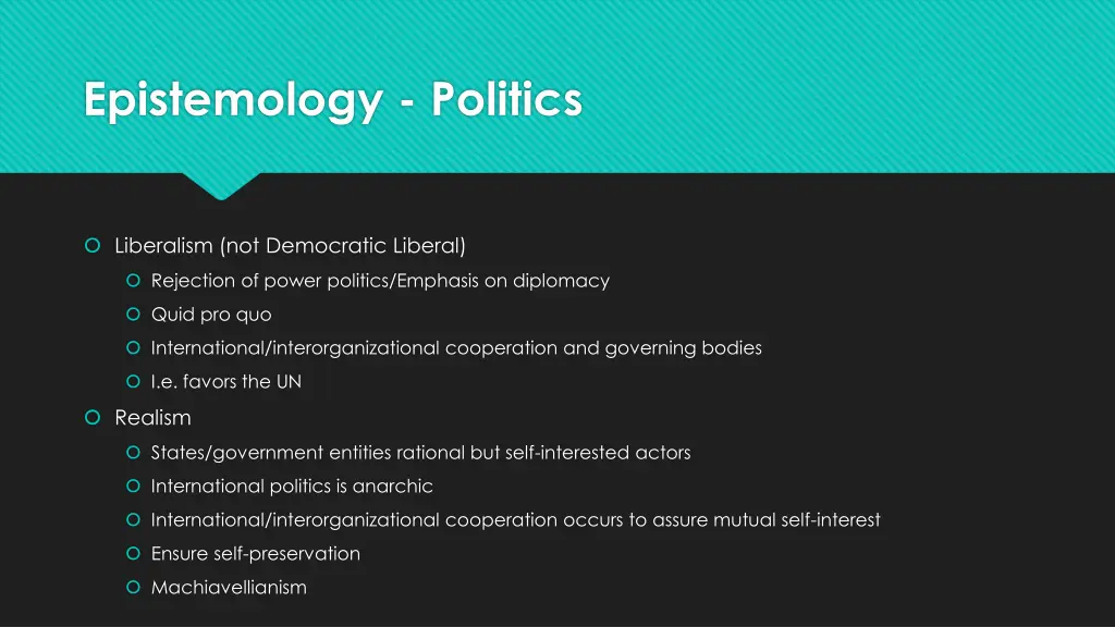 epistemology politics