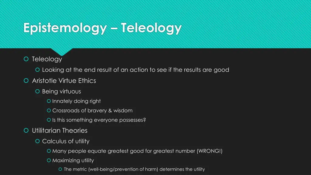 epistemology teleology