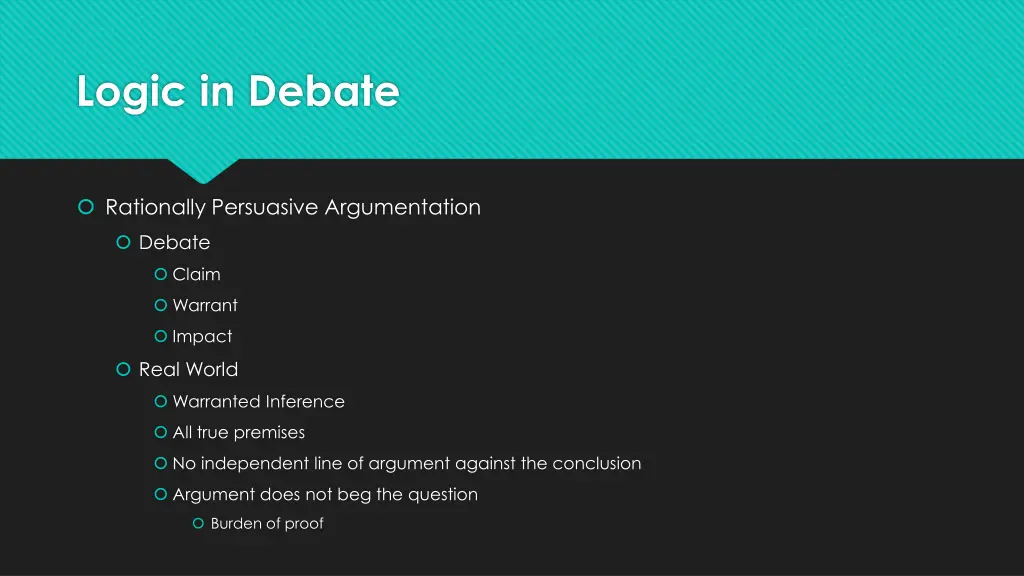 logic in debate 1