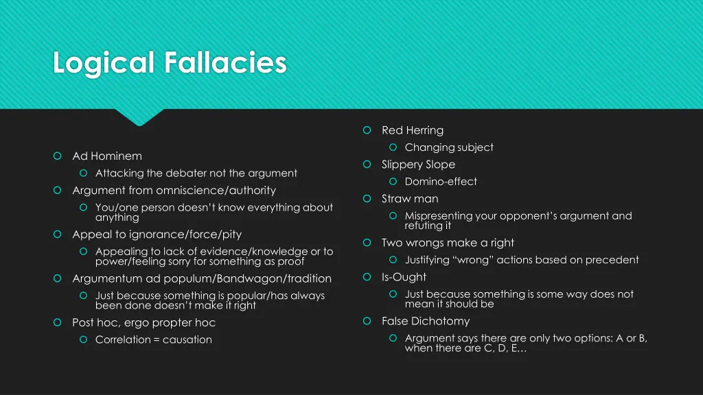 logical fallacies