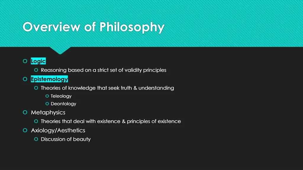 overview of philosophy 1