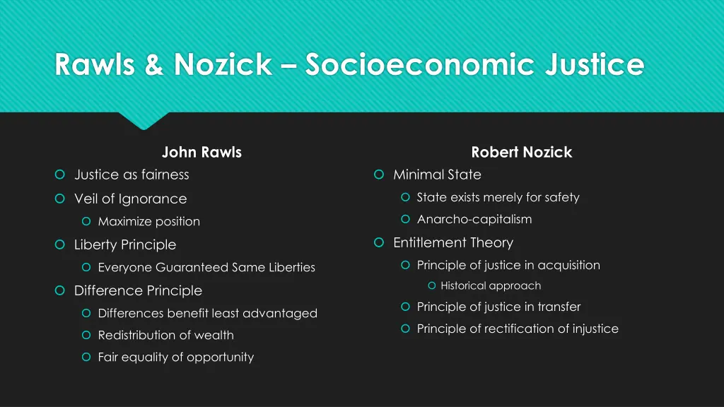 rawls nozick socioeconomic justice