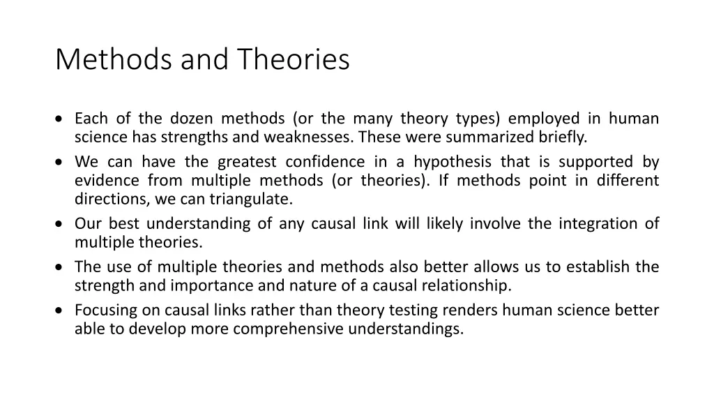 methods and theories