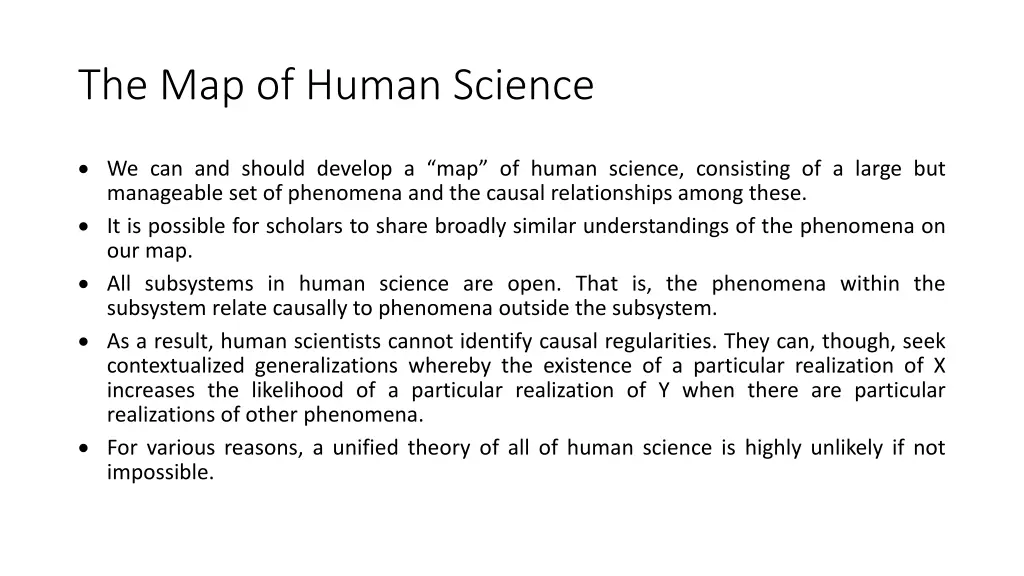 the map of human science