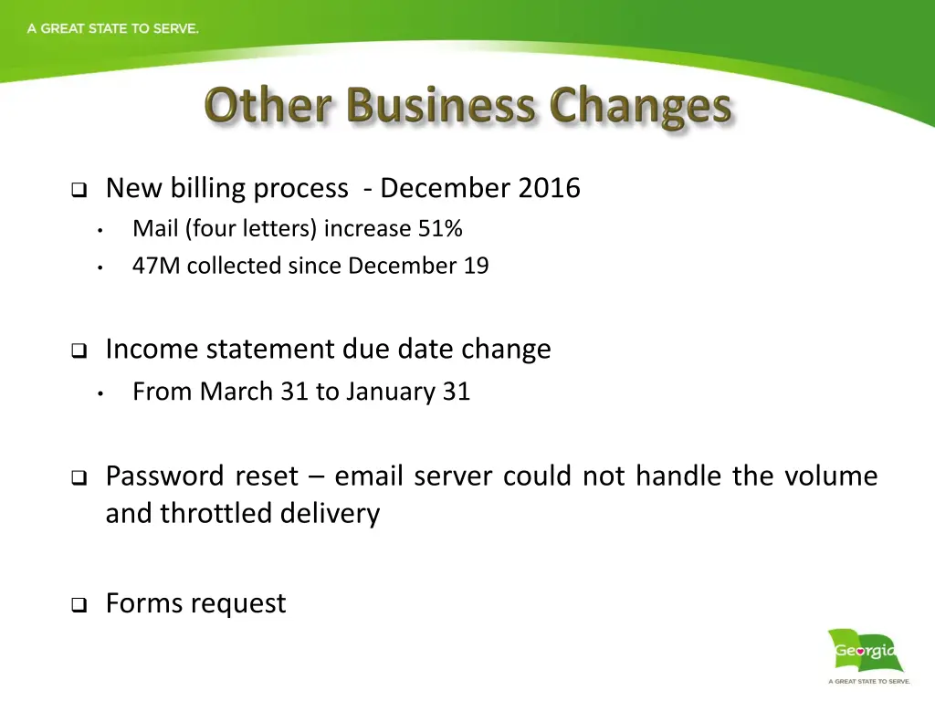 new billing process december 2016 mail four