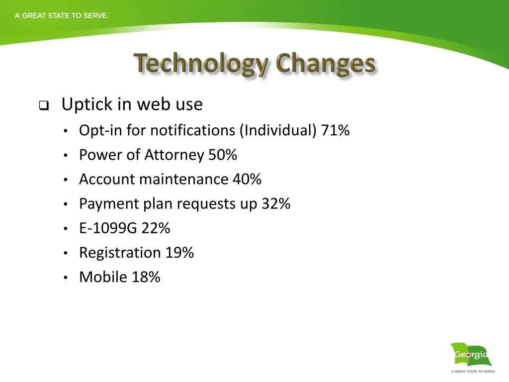 uptick in web use