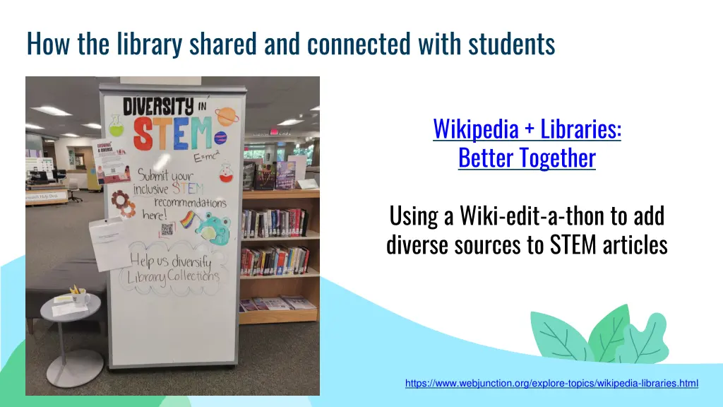 how the library shared and connected with students