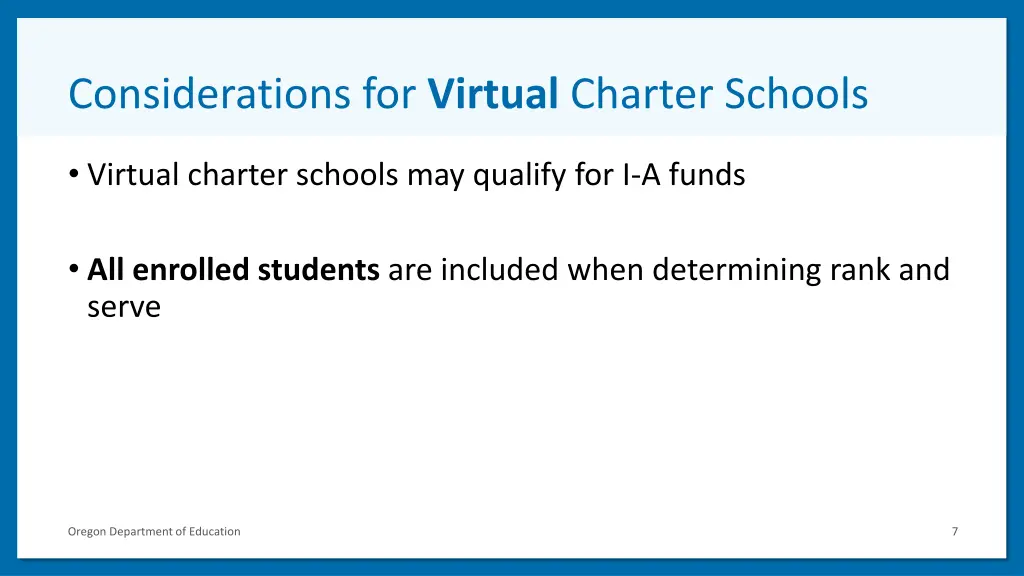 considerations for virtual charter schools