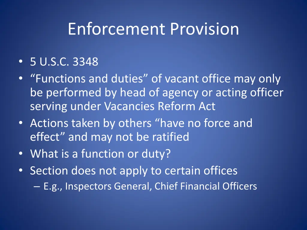 enforcement provision