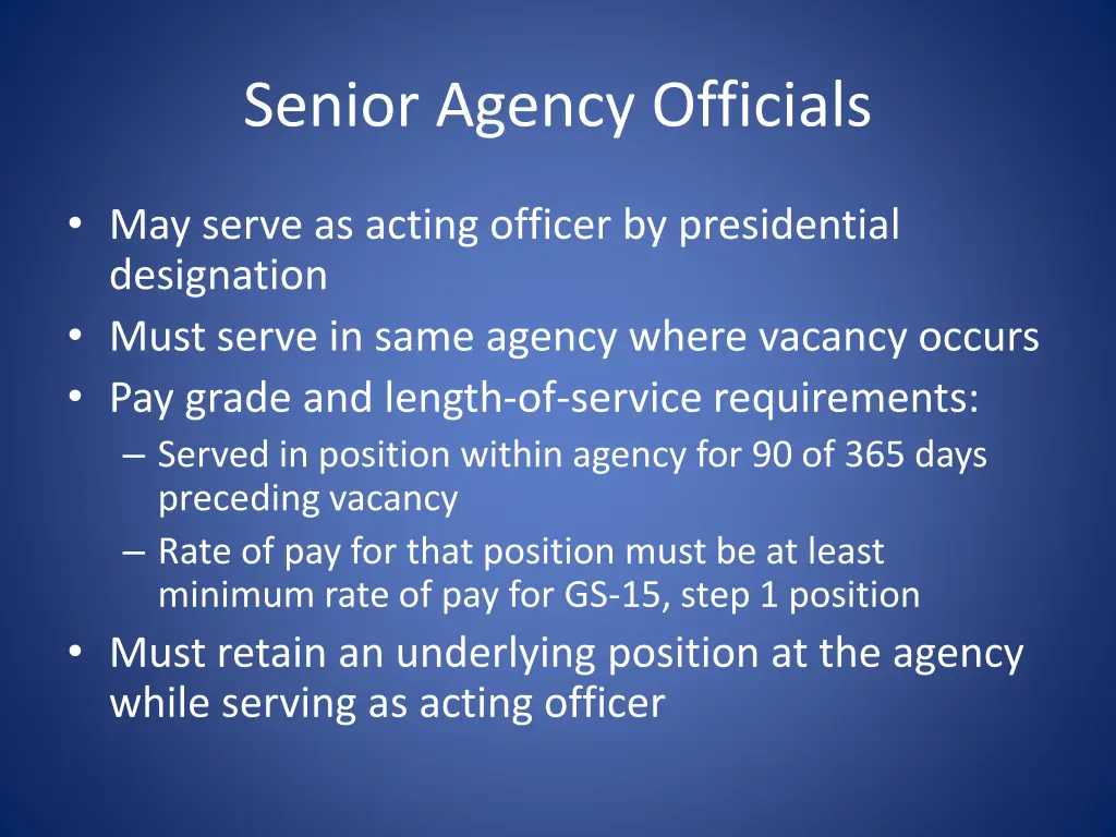 senior agency officials