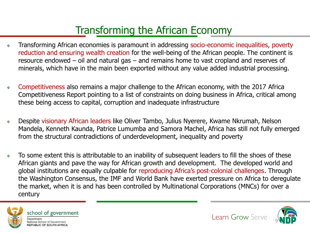 transforming the african economy