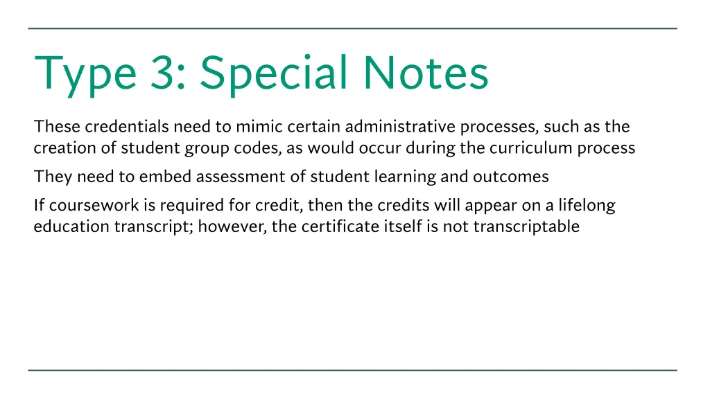 type 3 special notes