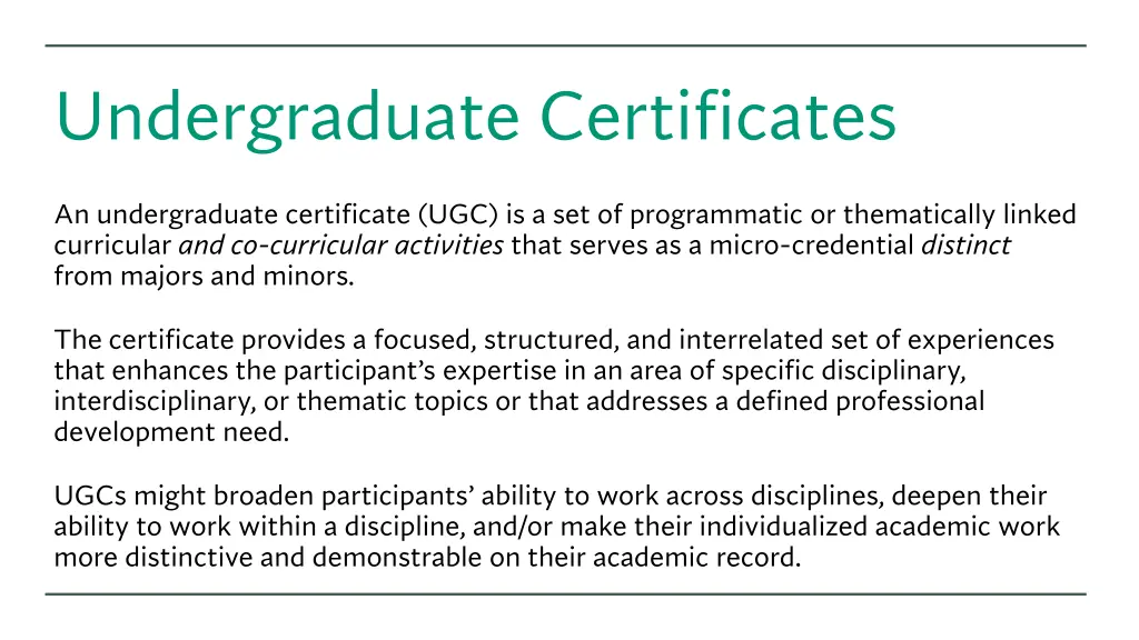 undergraduate certificates 1