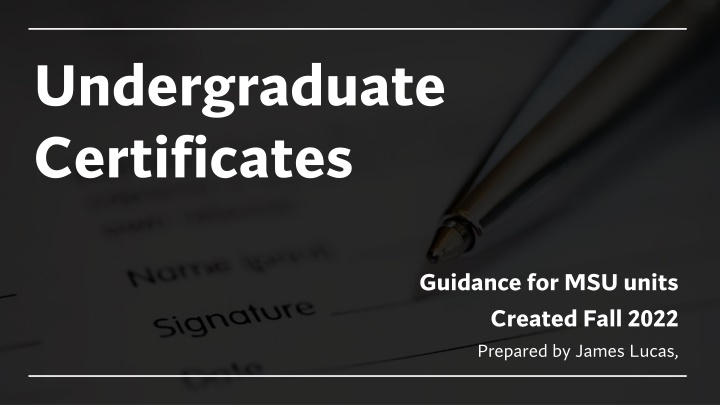 undergraduate certificates