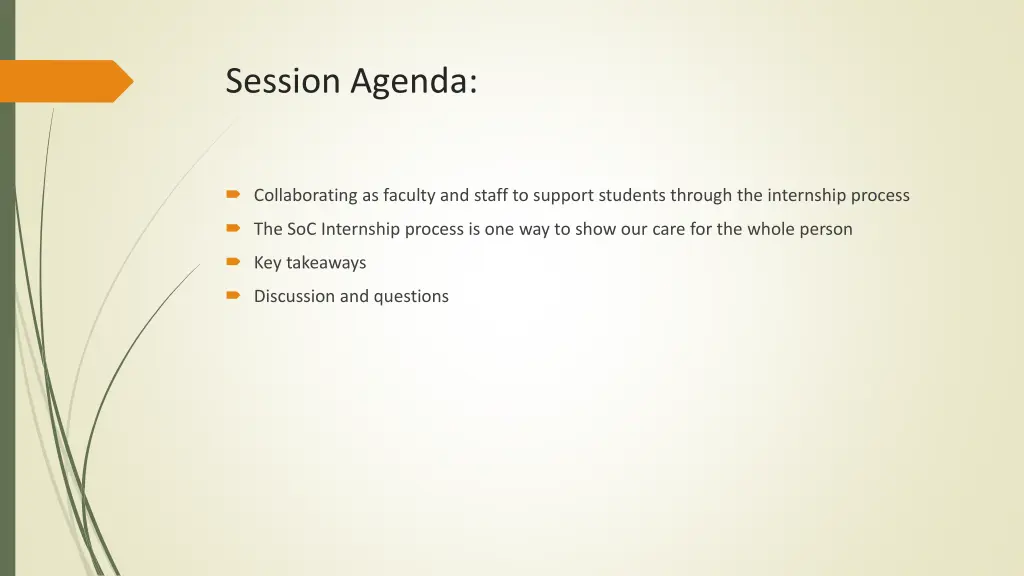 session agenda