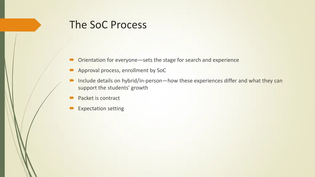 the soc process