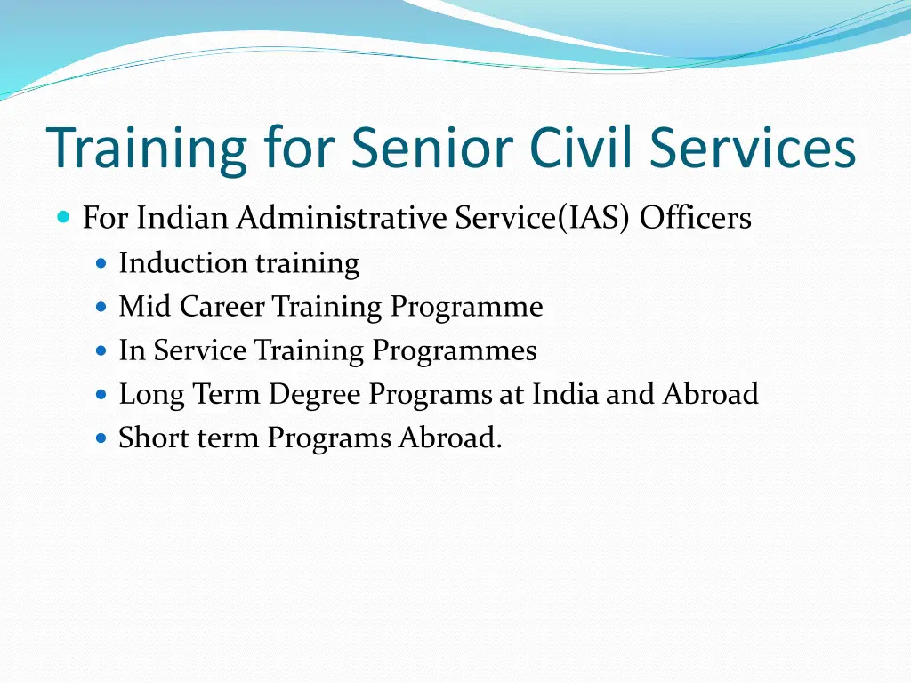 training for senior civil services