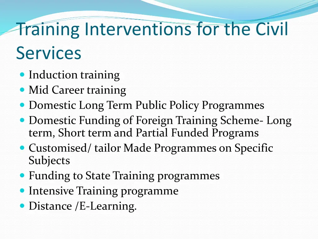 training interventions for the civil services